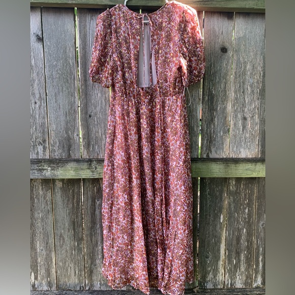 J.Crew Collection Open-back Metallic Clip-dot Dress with side slit Sz 10 - Picture 6 of 9